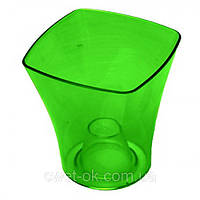 Кашпо для орхідей Квадро 170 мм Зелений-прозорий