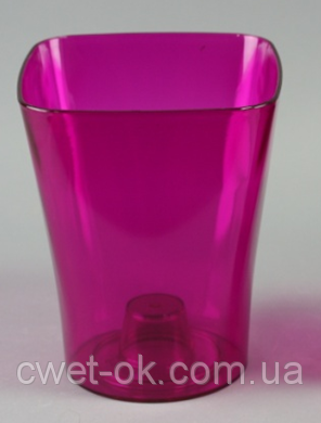 Кашпо для орхідей Квадро 170 мм Рожевий-прозорий