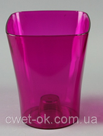 Кашпо для орхидей Квадро 170 мм Розовый-прозрачный