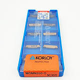 Токарний різець відрізний MGEHR1212-2, державка 12х12 мм і 10 пластин Korloy (Корея) MGMN200-G NC3020 до комплекту, фото 5