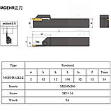 Токарний різець відрізний MGEHR1212-2, державка 12х12 мм і 10 пластин Korloy (Корея) MGMN200-G NC3020 до комплекту, фото 4