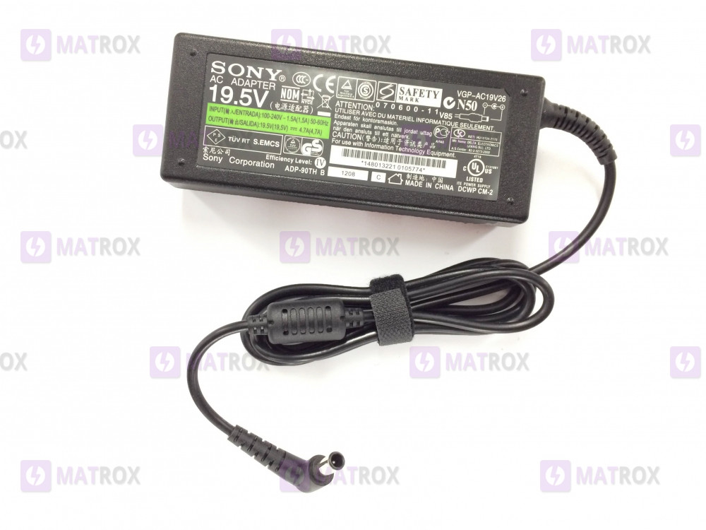 Блок живлення для ноутбука Sony 19.5 V, 4.7 A, 90W, роз'єм 6.6x4.4, (VGPA-AC)