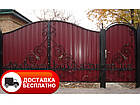 Ковані ворота з профнастилом та елементами ковки, фото 2