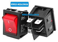 Кнопочный выключатель для сварочного аппарата 20A, 4 контакта с фиксацией и подсветкой 29,0 * 22,0 мм.