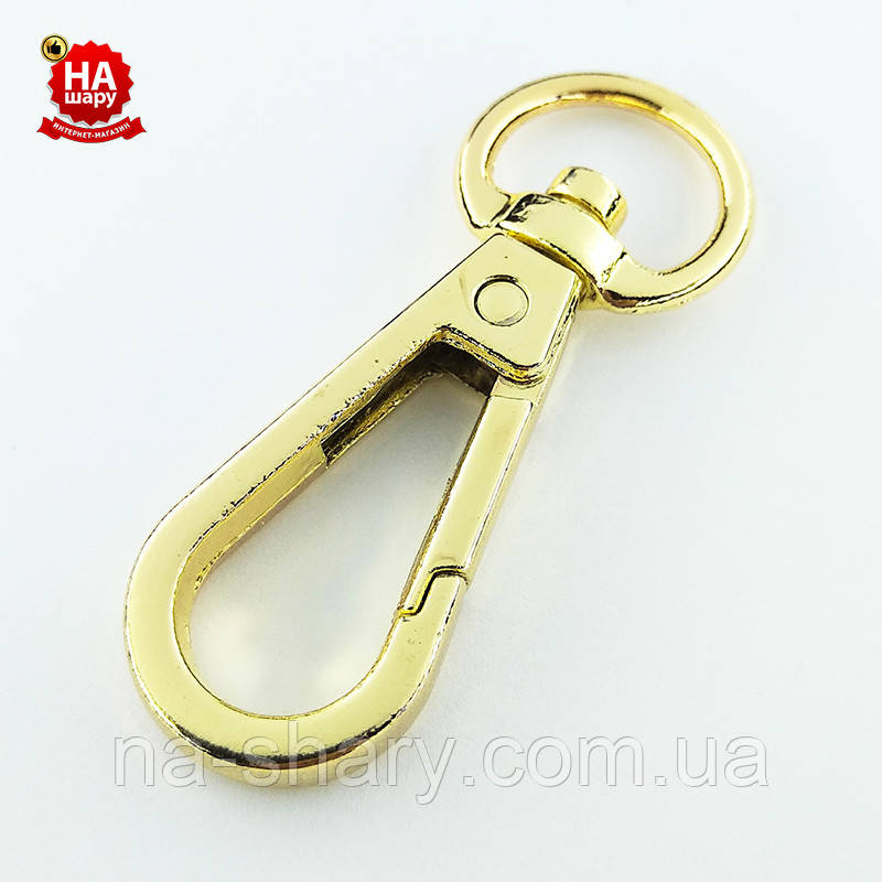 Карабіни для сумок 15 мм. Карабін замок (15 мм х 48 мм). Золотистий