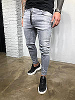 Мужские крутые джинсы , серые (зауженные ) - 2