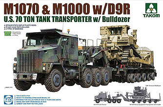 U.S. M1070 & M1000 w/D9R U.S. 70 Ton Tank Transporter w/Bulldozer 1/72 Takom 5002