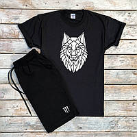 Чорний комплект футболка та шорти <unk> Monster wolf logo