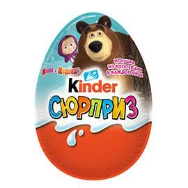 Яйце шоколадне з іграшкою Kinder Surprise Кіндер сюрприз (Маша і ведмідь) 20 г х 36 шт в упаковці