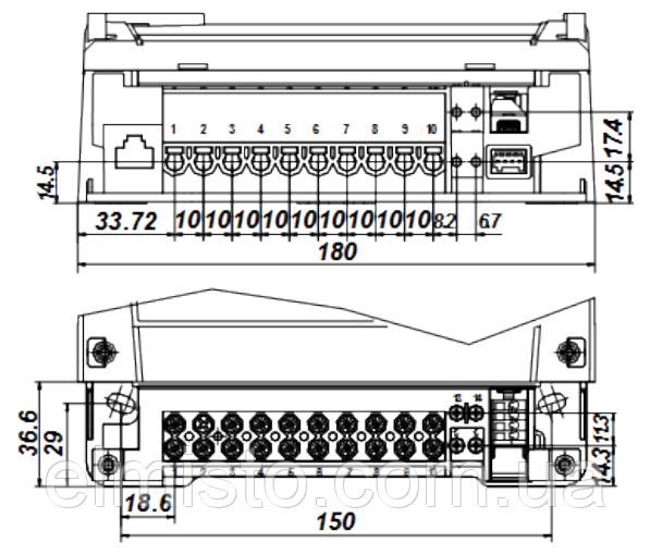 Лічильник трифазний багатотарифний AD13A.3 PRIME купить Клемник AD13A.3