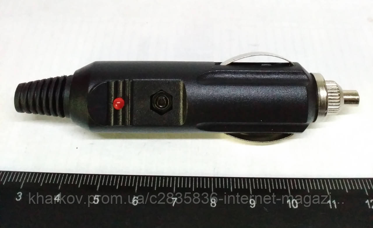 Штекер в прикурювач з запобіжником і діодом універсальний, фото 1