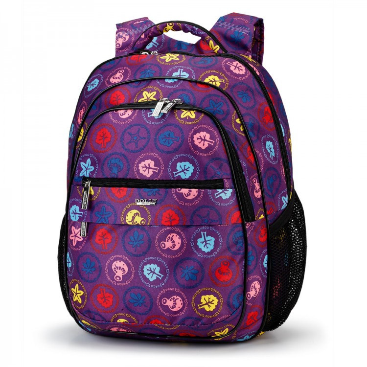 Рюкзак шкільний ортопедичний фіолетовий у листі для дівчинки 3-8 клас з кишенею Dolly 532