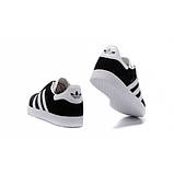 Жіночі кросівки Adidas Gazelle Black/White, фото 3