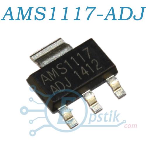 AMS1117-ADJ, лінійний стабілізатор, регульований, 1000мА, SOT223