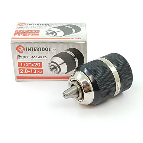 Патрон для дрилі самозажимних 1/2"x20, 2-13 мм INTERTOOL ST-1231, фото 1