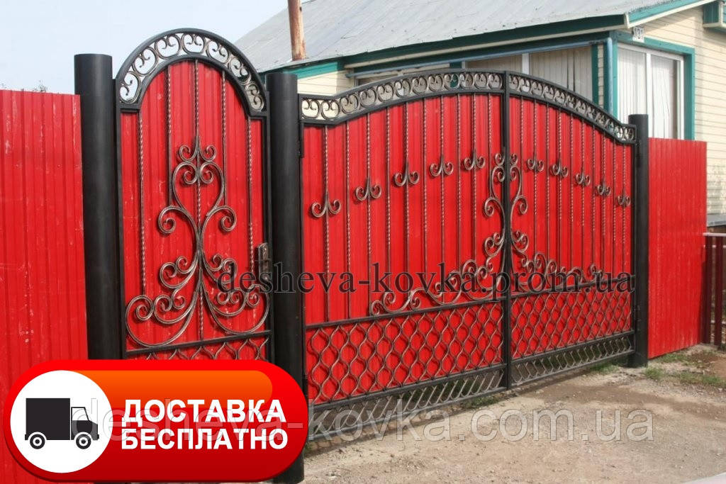 Ворота кованые из профнастила - фото 2 - id-p893418939