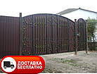 Ворота з профнастилом та елементами ковки, фото 3
