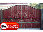 Ковані ворота з профнастилом та елементами ковки, фото 2