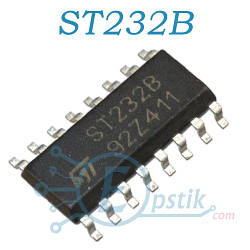 ST232B, багатоканальний драйвер RS-232, SOP16