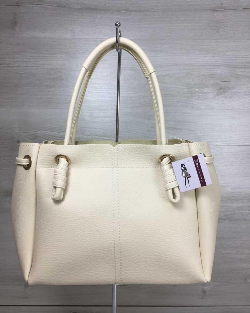 Молодіжна жіноча сумка-шоппер Евелін бежевого кольору