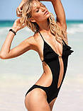 Купальник чорний із рюшами монокіні, фото 2