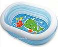 Басейн надувний дитячий з прозорими стінками овальний Ніжність об'єм 238 літрів Intex 163-107-46см, фото 2