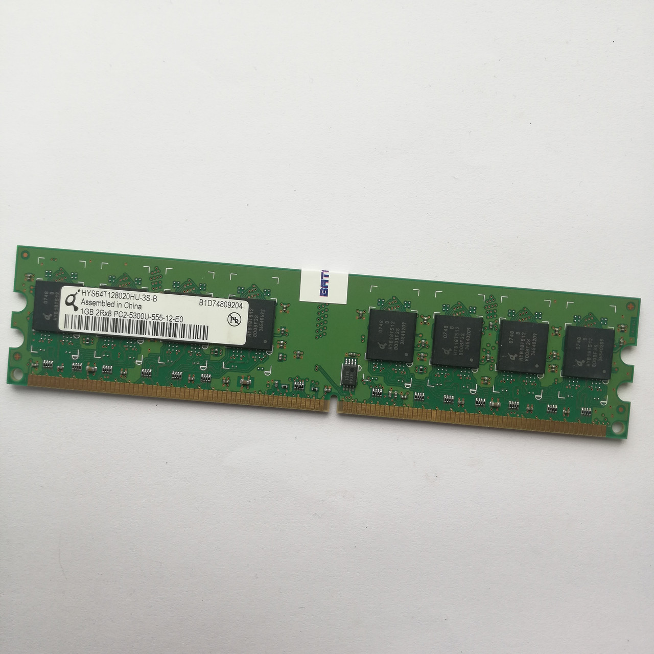 Оперативна пам'ять Qimonda 667MHz DDR2 1Gb PC2 5300U CL5 (HYS64T128020HU-3S-B) Б/У