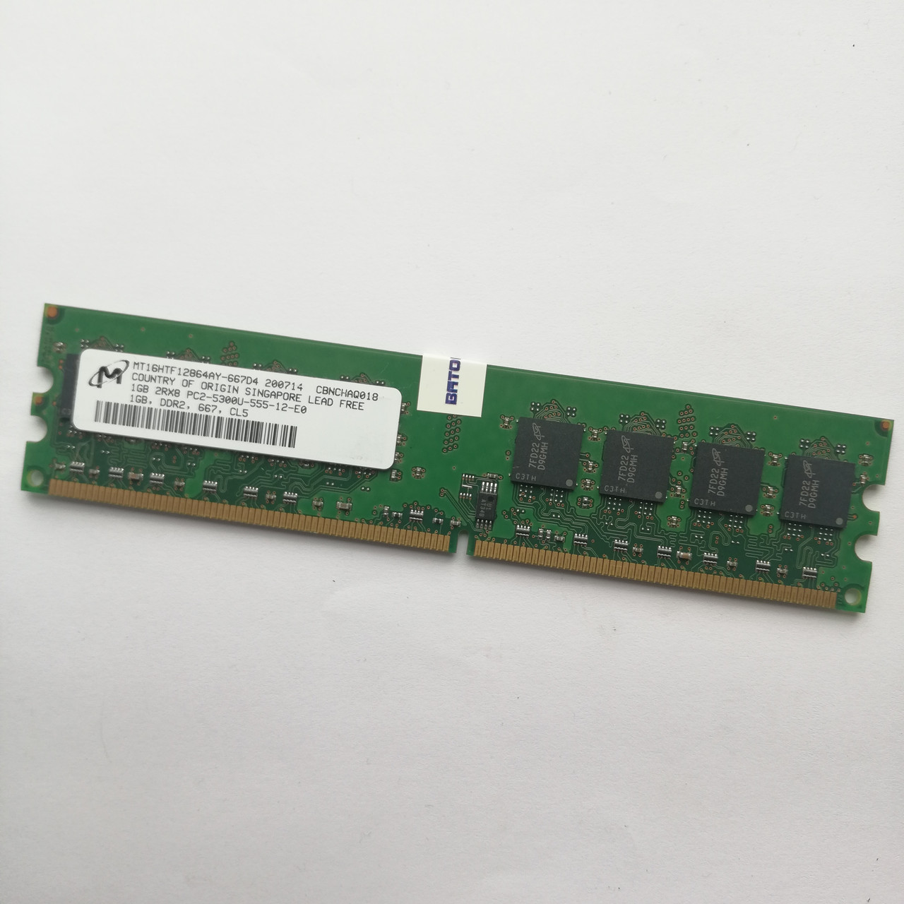 Оперативная память Micron DDR2 1Gb 667MHz PC2 5300U 2R8 CL5 Б/У MIX