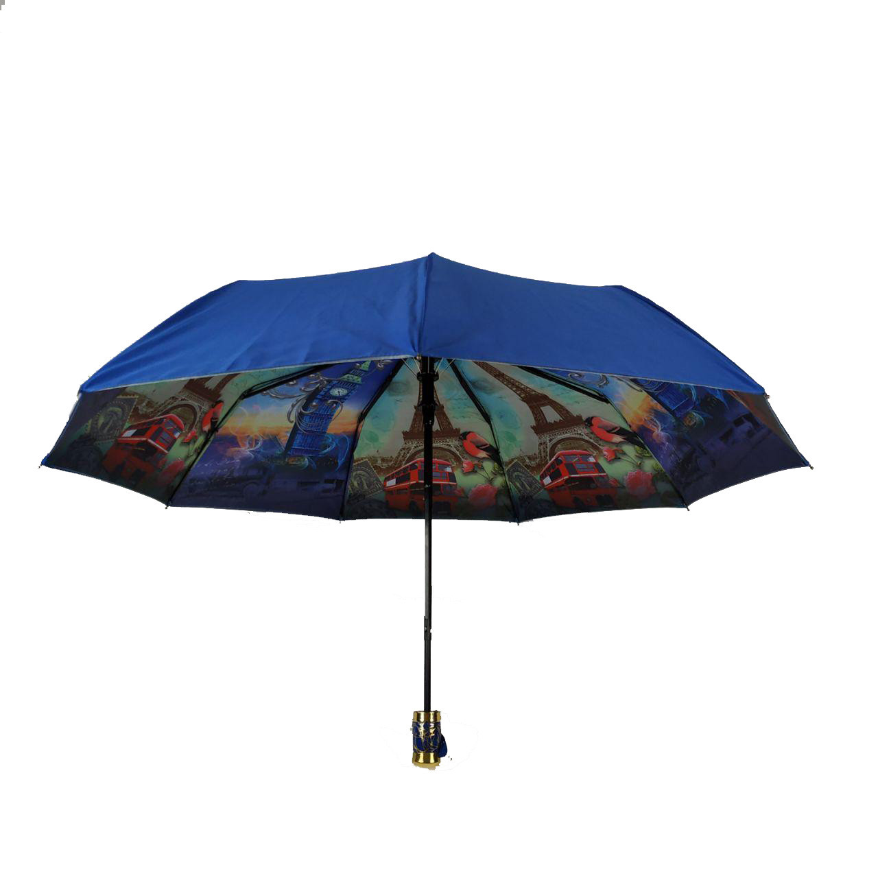 Жіноча парасоля напівавтомат із подвійною тканиною Bellissimo, синя, 018301-3, фото 1