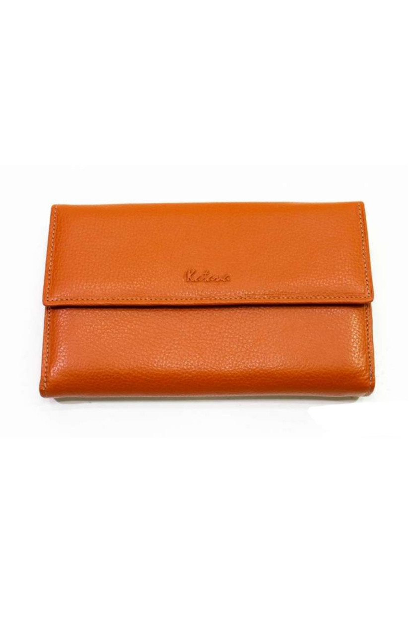 Гаманець з натуральної шкіри жіночий катана з відділеннями великий модний фірмовий, фото 1