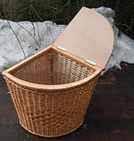 Кутовий кошик плетений з лози а у ванну кімнату., фото 2