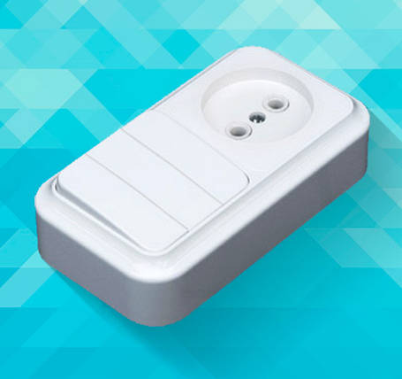 Розетки і вимикачі для зовнішньої проводки. Білорусь.