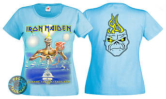 Футболка жіноча IRON MAIDEN Seventh Son блакитна, фото 2
