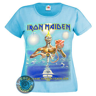 Футболка жіноча IRON MAIDEN Seventh Son блакитна, фото 2