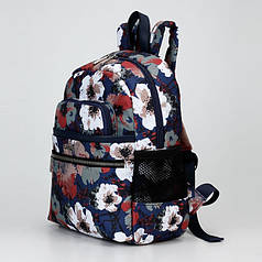 Рюкзак жіночий тканинний маленький синій модний міський молодіжний Dolly 393