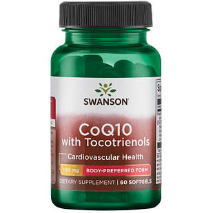 Swanson CoQ-10 with Tocotrienols Cardiovascular Health Коензім Q-10 з токотрієнолами, 60 шт