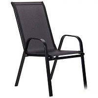 Металлический уличный садовый стул кресло Puerto черный TM AMF для летних площадок, кафе, дачи, балкона-лоджии