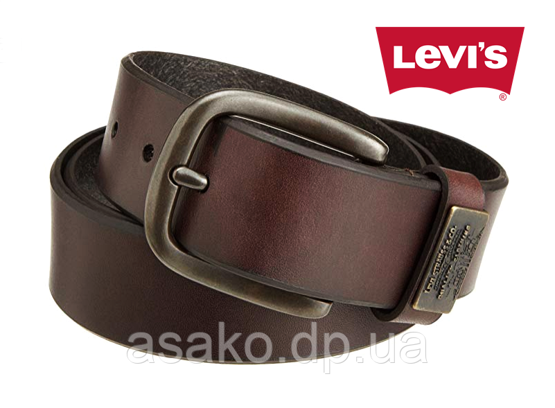 Ремінь чоловічий Levi's®/100% шкіра/коричневий/Оригінал Levi's® зі США