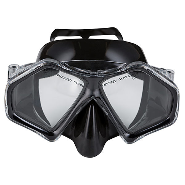 Маска для дайвінгу силиконова чорна Dolvor 263S