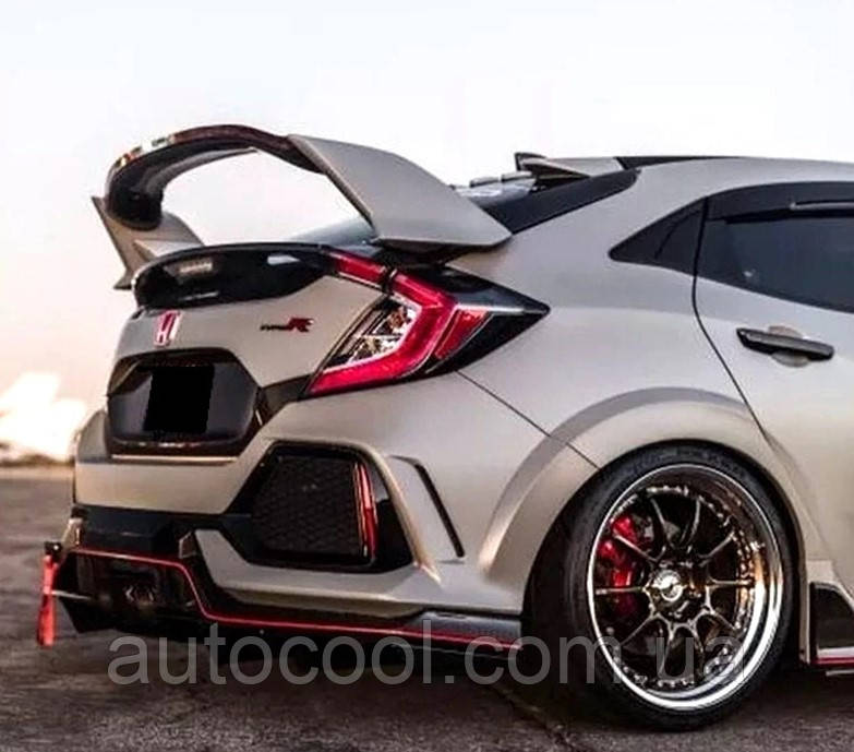 Спойлер багажника 3-складний Honda Civic хетчбек 2016+ г.в. у стилі Type-R, фото 1