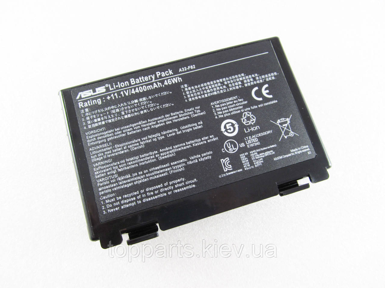 Батарея для ноутбука Asus A32-F82, 4400mAh (46Wh), 6cell, 11.1V, Li-ion, чорна, ОРИГІНАЛЬНА