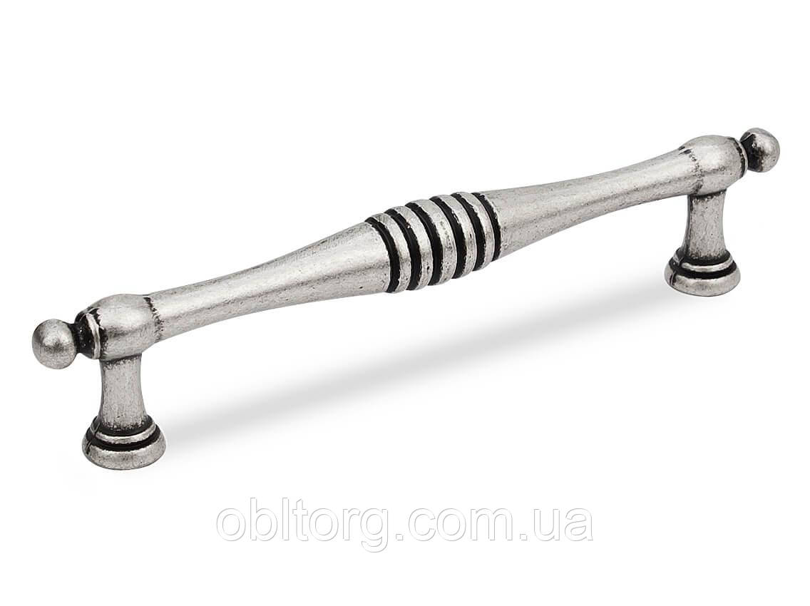 Ручка рейлінгова меблева Virno Antique 634/128 античне срібло, фото 1