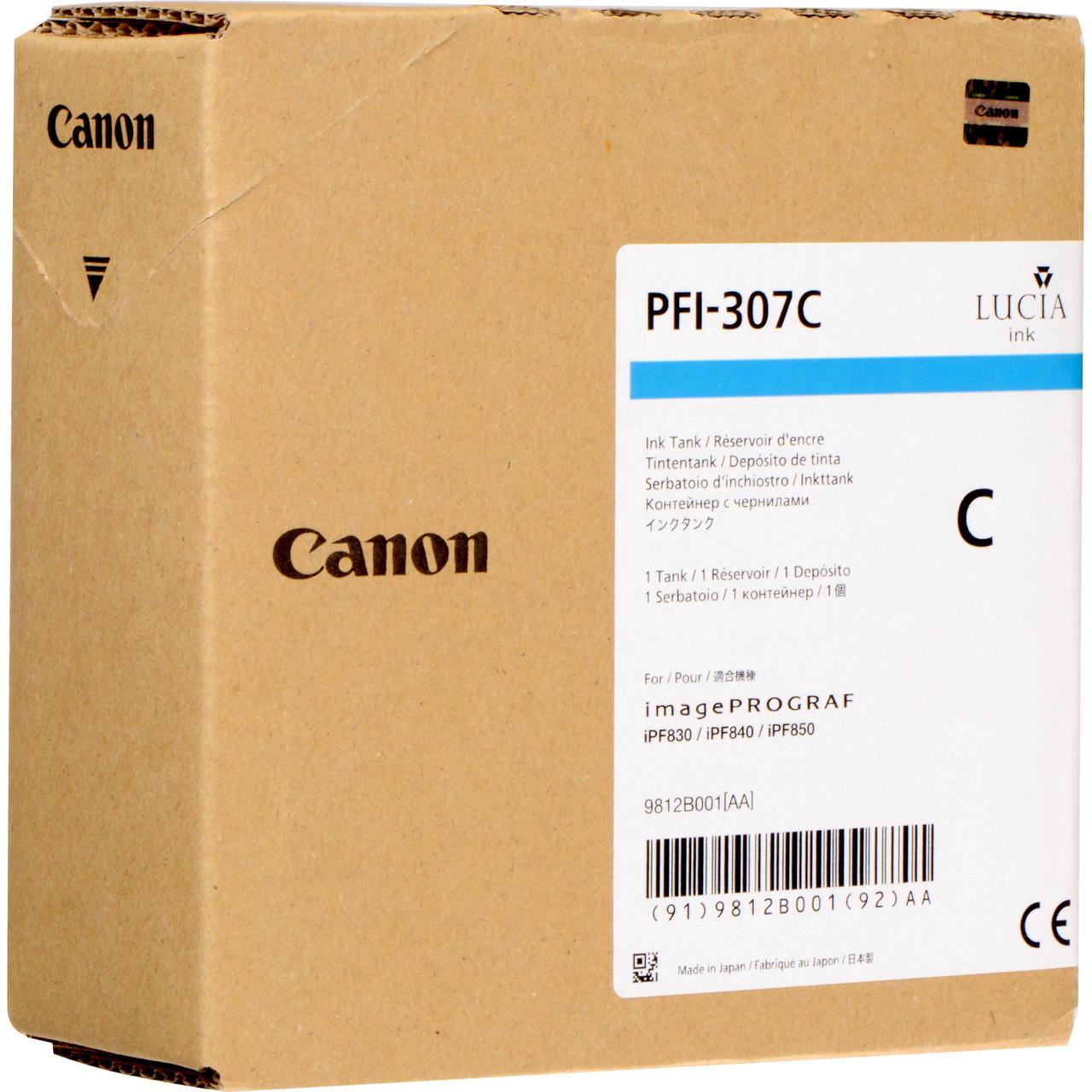 Картридж Canon PFI-307C для iPF830/840/850, Cyan, 330 мл