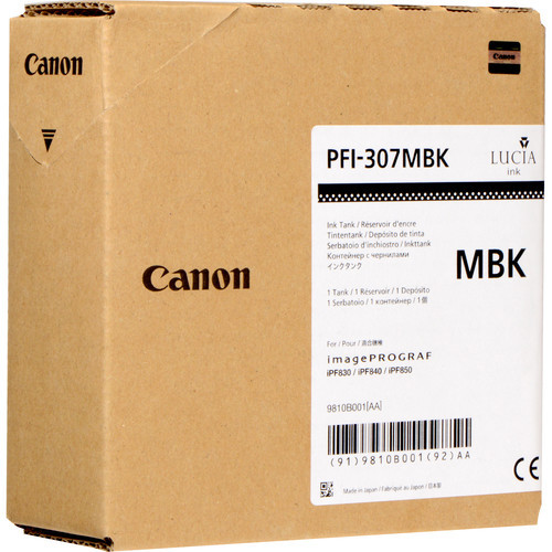 Картридж Canon PFI-307MBK для iPF830/840/850, Мatte Black, 330 мл