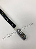 Гель-лак Sezavi "Galaxy" No1 (серебристо-чорний, з блискітками), 8 мл