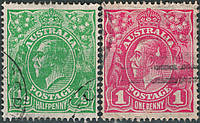 1918 Почтовые марки Австралии. Н/С 2 марки