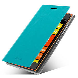 Шкіряний чохол-книжка MOFI для Nokia Lumia 730 бірюзовий