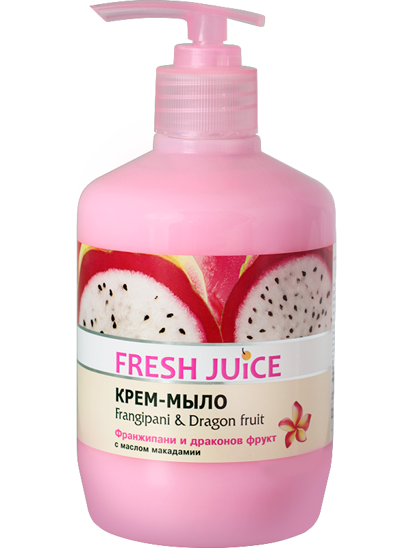 Крем-мило Fresh Juice "Frangipani & Dragon fruit" з дозатором (460 мл.)