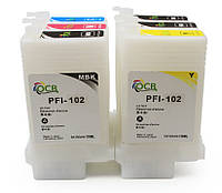 Перезаправляемые картриджи Ocbestjet для плоттеров Canon iPF605/iPF710 без чипов (6 шт. по 130 мл)