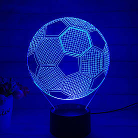 3D світильник-нічник «Футбольний м'яч»